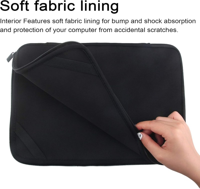 12 inch Laptop Sleeve Black Neoprene Notebook Carrying Bag/Pouch Cover for MacBo gallery
