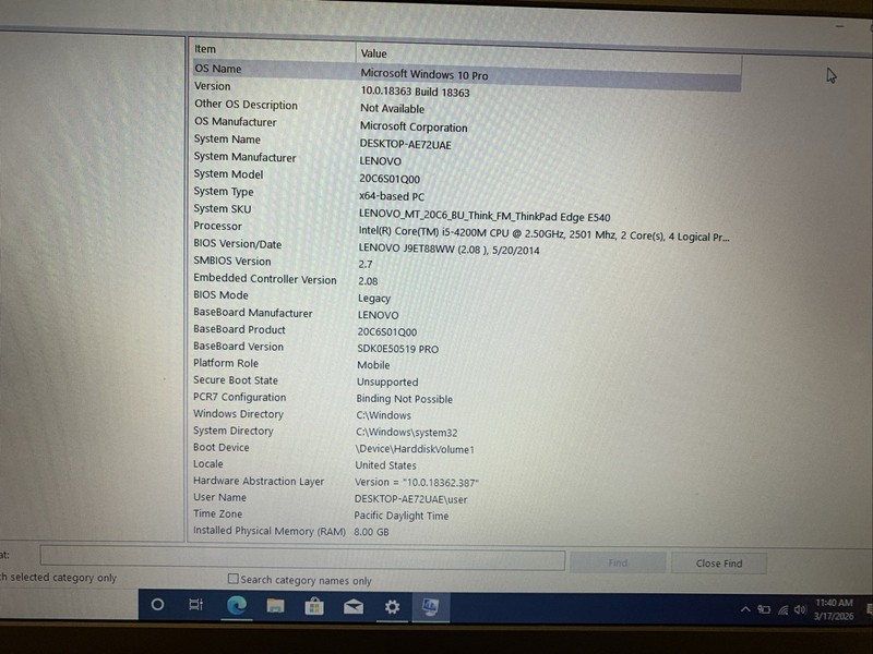 Lenovo ThinkPad E540 15.6" Core i5-4200M 2.5GHz 8GB RAM 500gb Hdd Win 10 Pr gallery