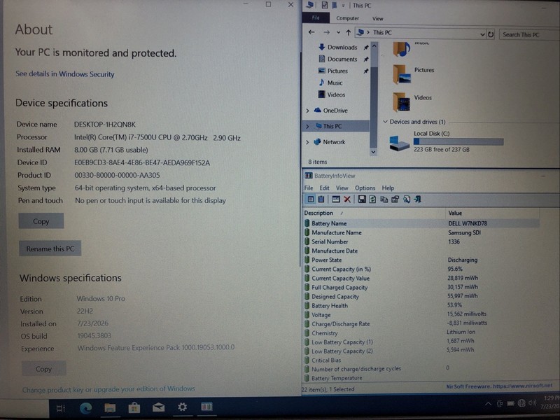 Dell Latitude 3580, Intel Core i7-7500U @2.70Ghz, 8GB RAM, 256GB SSD, W10Pro gallery