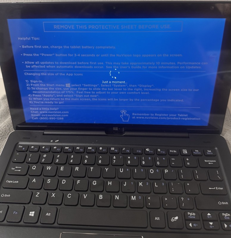 NuVision TM116W725L 11.6" 2-in-1 Tablet Laptop Intel Atom 2GB RAM 32GB WORKING gallery