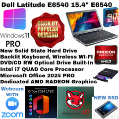 Dell E6540_Windows 11💥New 512 SSD💻i7 QUAD💻Webcam💥Backlit 💥Office 2024 PRO