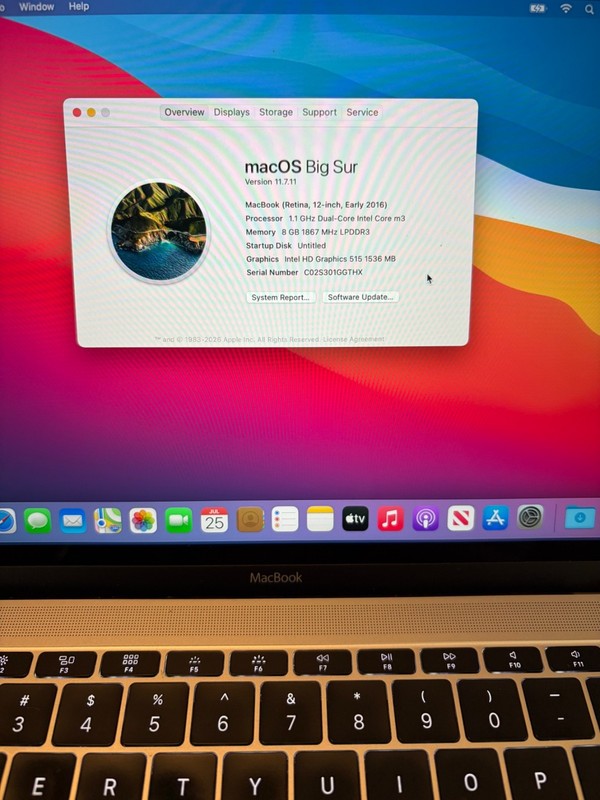MacBook (Retina, 2016) MacBook9,1/M3/A1534/8GB Ram/256GB SSD/12"/Big Sur gallery