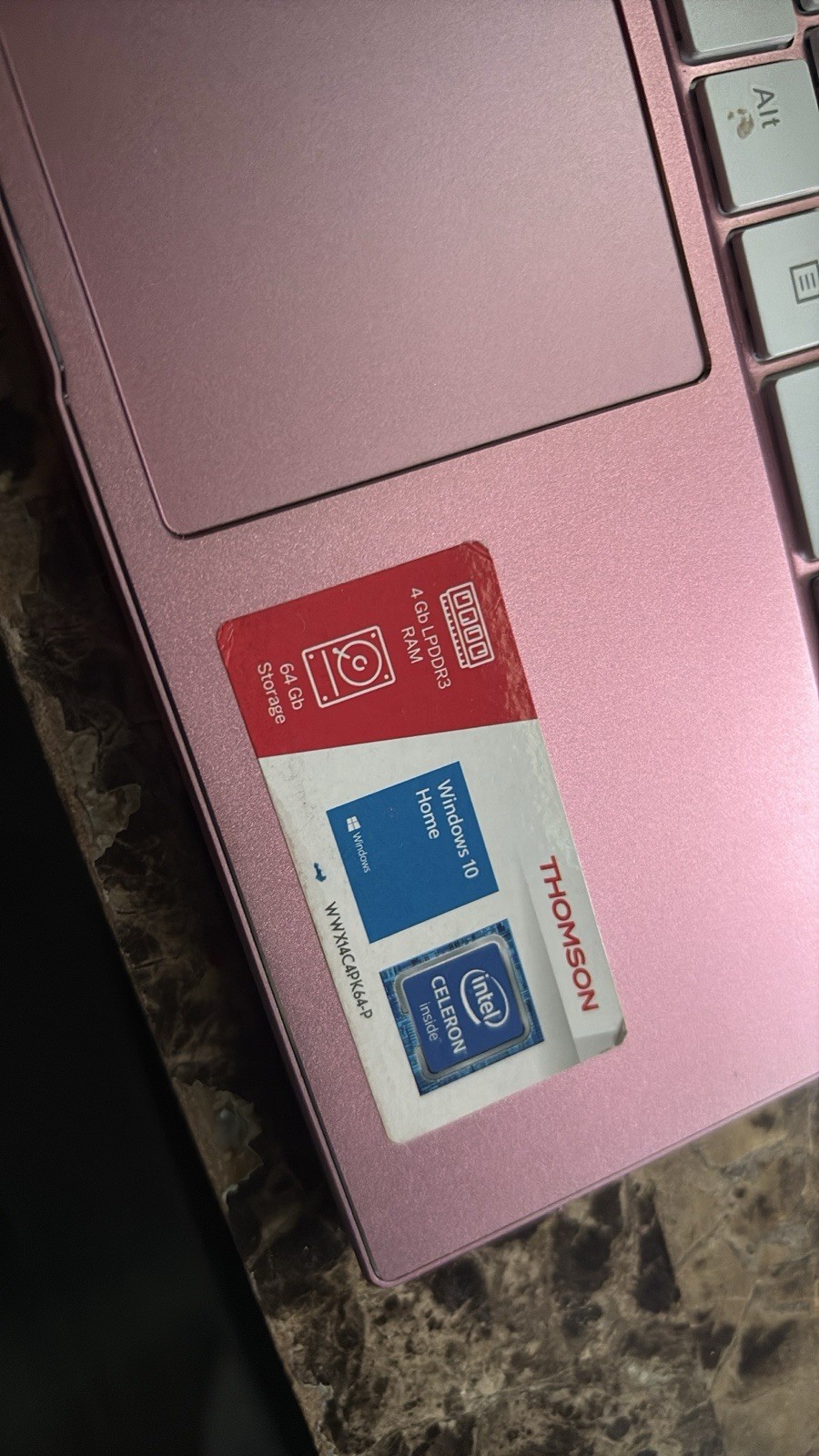 Thomson Laptop Windows 10 NEOX14 14.1 In-4Gb Ram- 4Intel 64Gb-METALCASE PINK gallery
