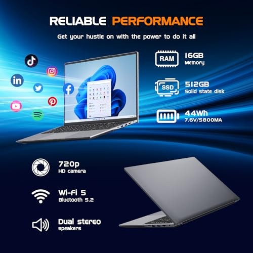 16" Laptop Computer Core i5(up to 3.6GHz),Win11 Pro Notebook 16GB RAM,512GB SSD gallery