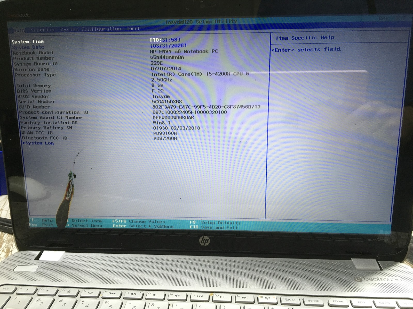 HP Envy M6-N012DX Intel i5-4200M 2.5GHz 8 GB NO HDD No Batt gallery