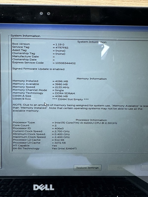 Dell Inspiron P69G I5-6200u 2.30GHz 4GB RAM 1TB HD (FOR PARTS OR REPAIR) gallery
