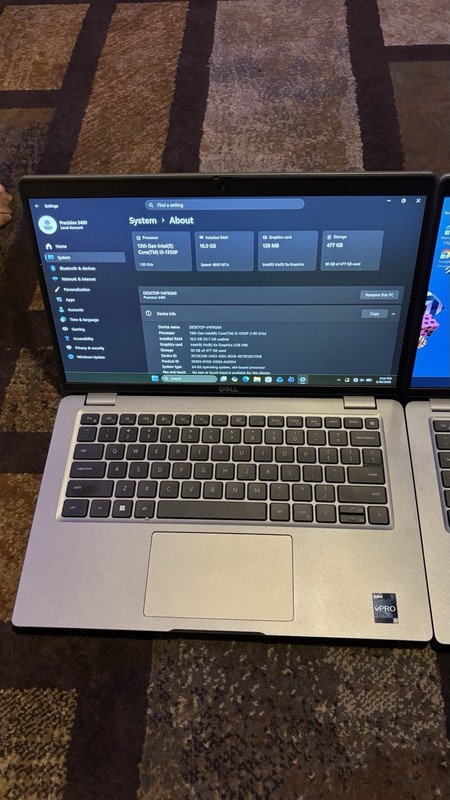 Two Dell Precision 3480 14" i5-1350P 16GB 512GB SSD Win11 Iris Xe Silver gallery