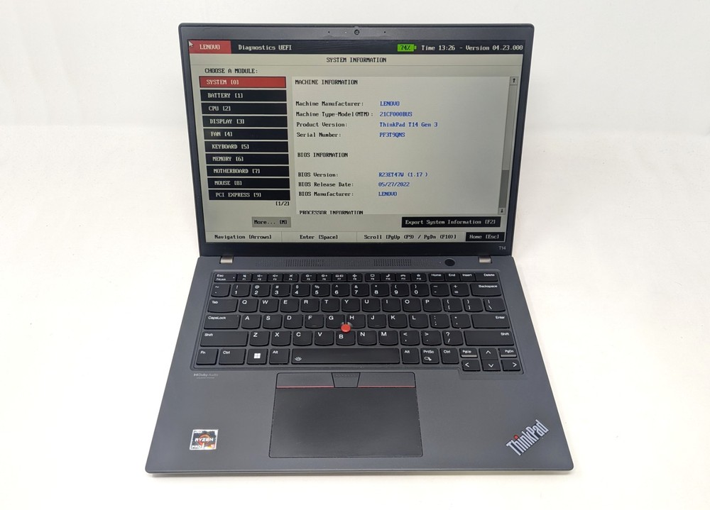 Lenovo ThinkPad T14 Gen 3-AMD Ryzen 5 Pro 6650U 16GB DDR5 RAM 128GB SSD No OS/AC