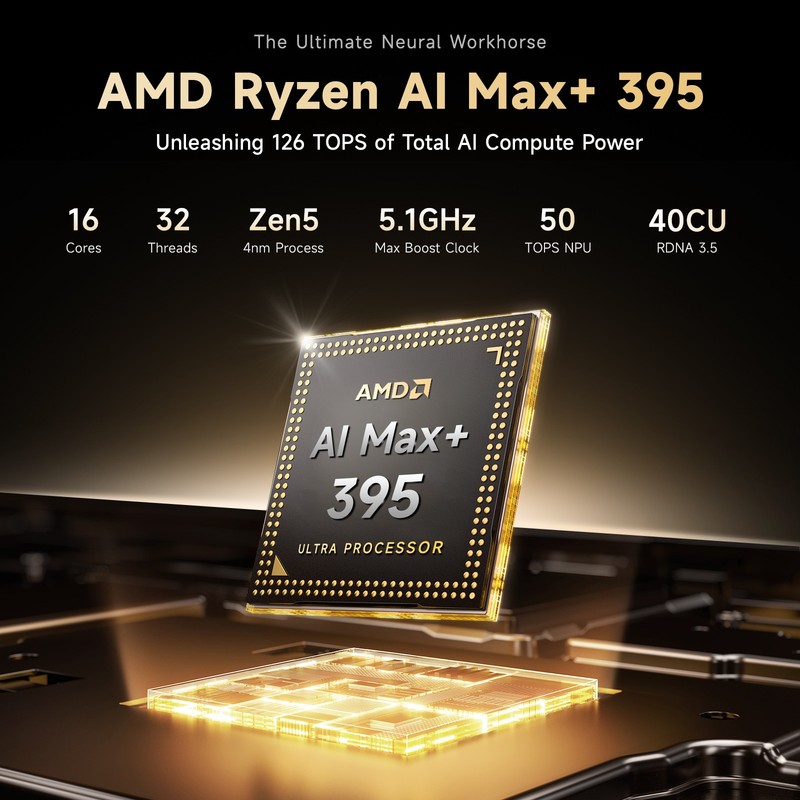 NIMO AI PC Laptop AMD Ryzen AI Max+ 395(16-Core,up to 5.1GHz) 128GB LPDDR5x 1TB gallery