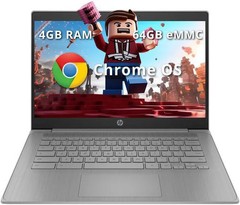 HP Chromebook 14 in for Business & Students Intel Celeron N4120 4GB LPDDR4