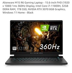 Alienware M15 R6 Gaming Laptop – 15.6-inch FHD