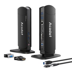 Acodot 13-in-1 USB 3.0 Universal Docking Station Dual Monitor Windows Mac