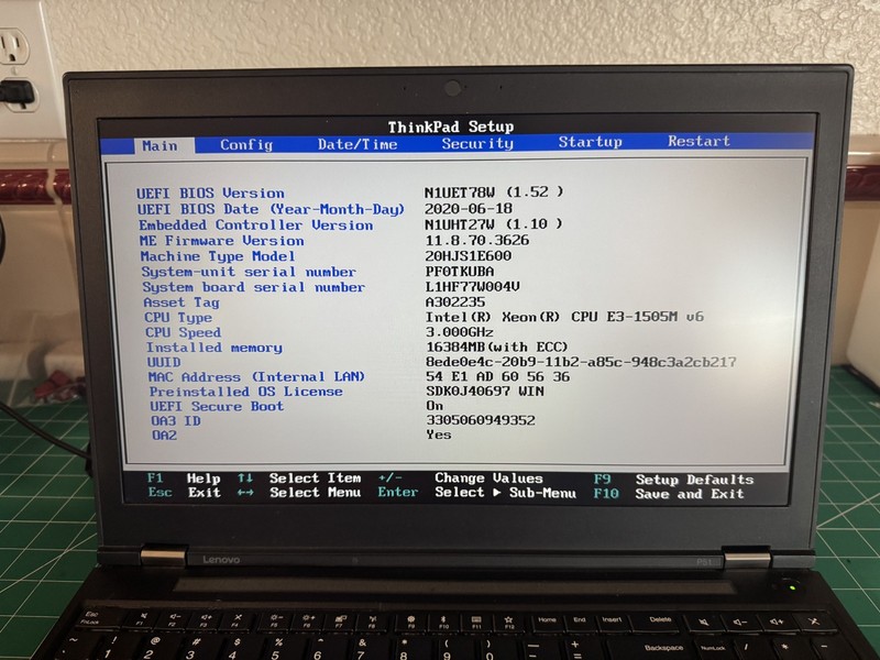 Lenovo Thinkpad P51 Xeon E3-1505M v6 3.0GHz 16GB RAM (NO SSD,AC ADAPTER,OS) gallery