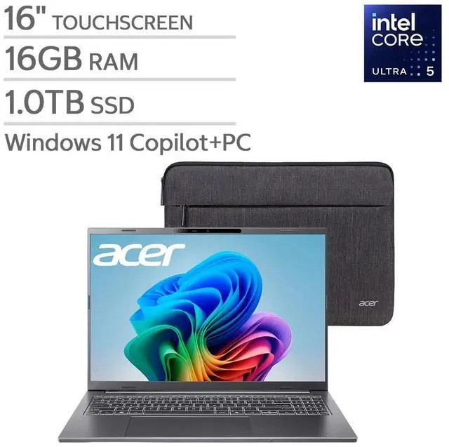 Acer Aspire 16 in AI Copilot+ Touch Intel Core Ultra 5 226V WUXGA Touch 16GB RAM