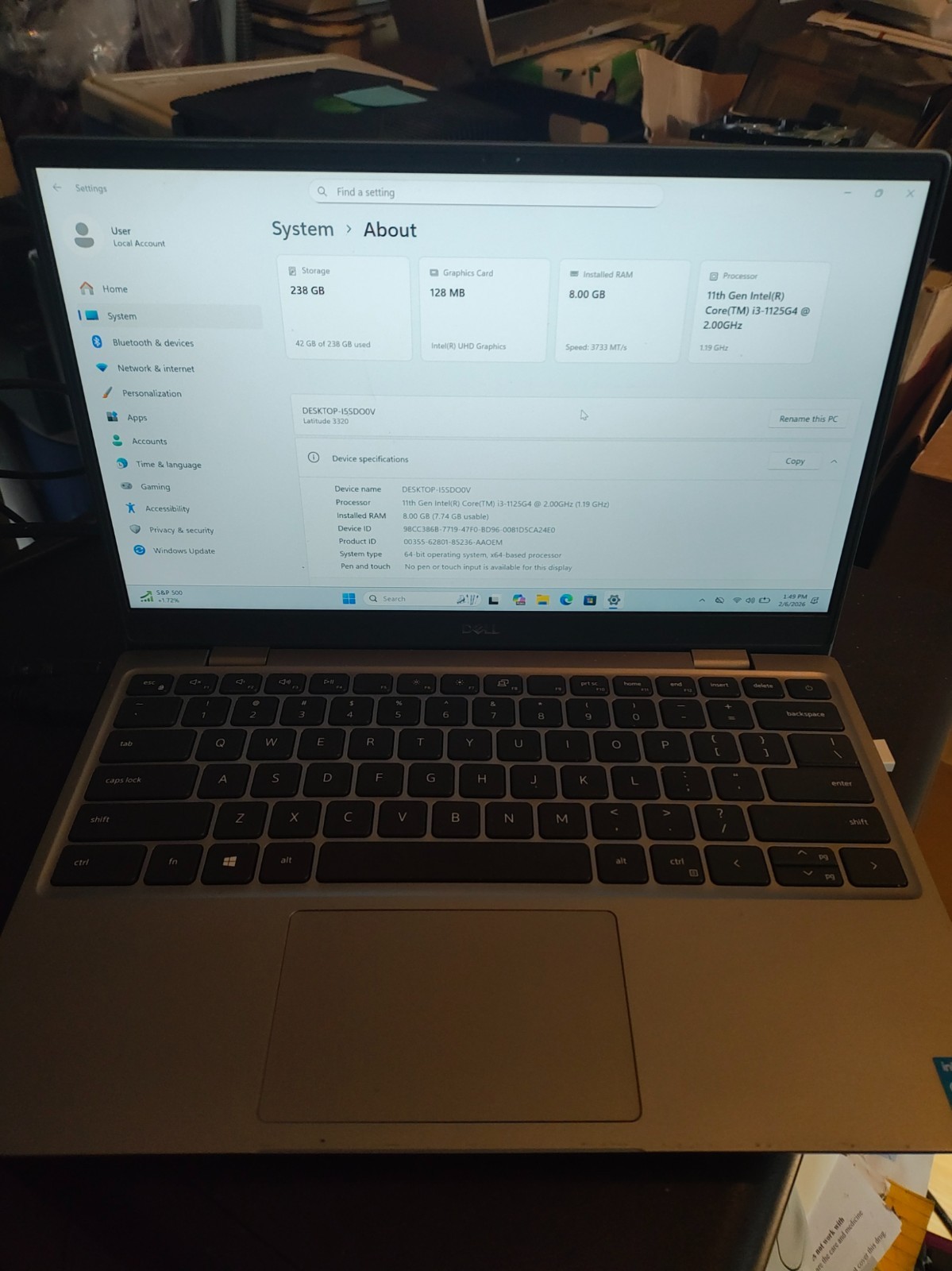 Dell Latitude 3320 11thGen i3 Quad 1.2ghz/3.7ghz max/8gb 3733/256gb ssd/Win11 gallery