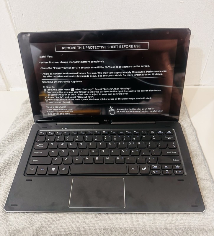 NuVision TM116W725L 11.6" 2-in-1 Tablet Laptop Intel Atom 2GB RAM 32GB WORKING gallery