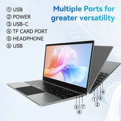 Windows11 Netbook 15.6 inch FHD Intel Celeron N5095 16GB RAM 512GB SSD PC Laptop
