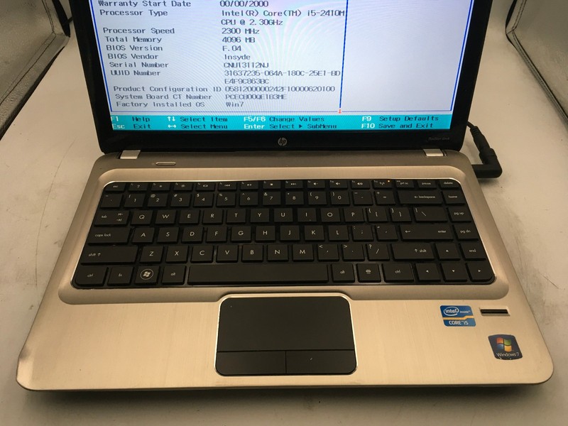 HP PAVILION DM4 2070US - BOOTS TO BIOS - INTEL I5 2410M - NO RAM - READ DESC-BB gallery