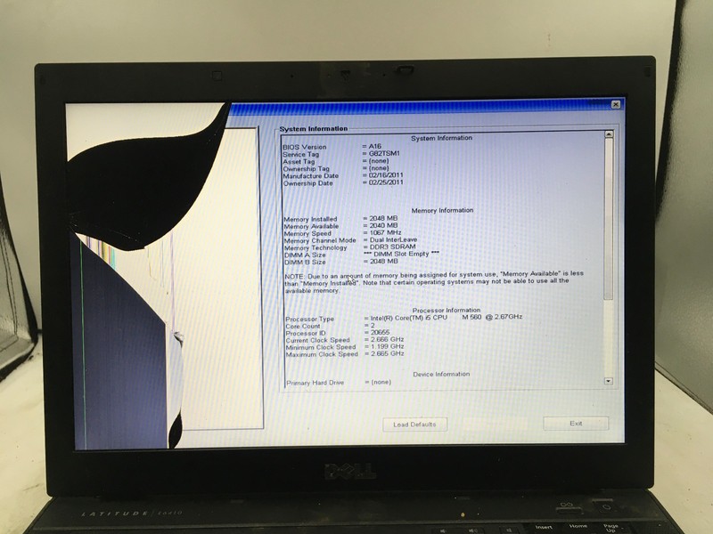 DELL LATITUDE E6410 - BOOTS TO BIOS/BAD LCD - INTEL I5 M560 - NO RAM - 14" - BB gallery