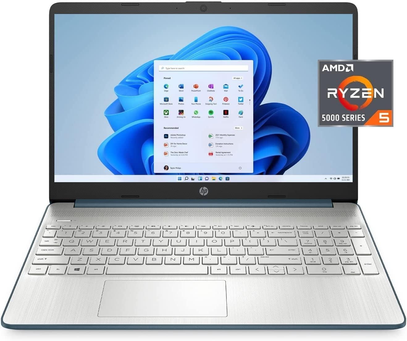 HP 15.6" FHD Laptop AMD R5-5500U, 8GB RAM, 256GB SSD 15-ef2126wm Win11 Home gallery