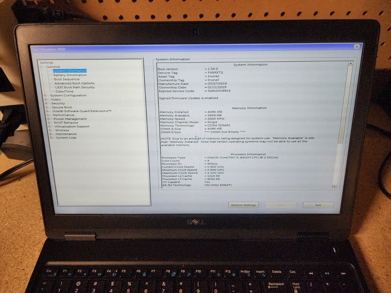 Dell Precision 3530 i5-8400H 2.5GHz No RAM/HDD/OS Quadro P600 GPU #2 gallery