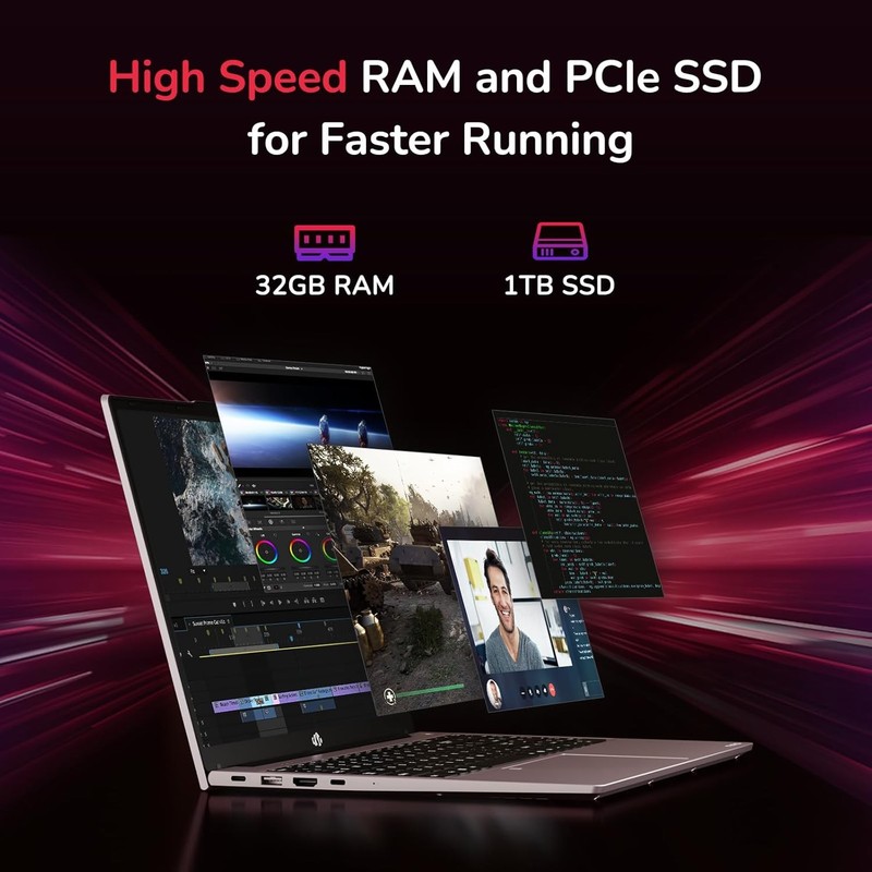 NIMO 15.6" IPS FHD Gaming Laptop 32GB DDR5 RAM 1TB SSD 8 Cores AMD Ryzen 7 6800H gallery