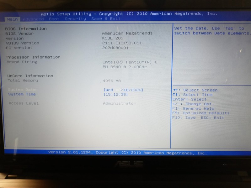 ASUS K53E Laptop FPONW 4GB PENTIUM B940 2.0GHZ No Charger/HD/OS VIEW PIC gallery