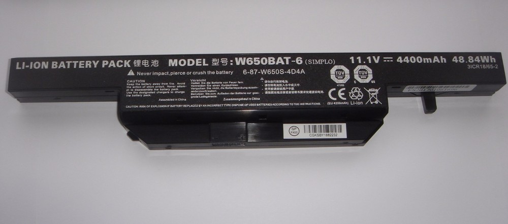 Original Battery Clevo W650BAT-6 Simplo 6-87-W650S-4D4A 3ICR18/65-2 Genuine