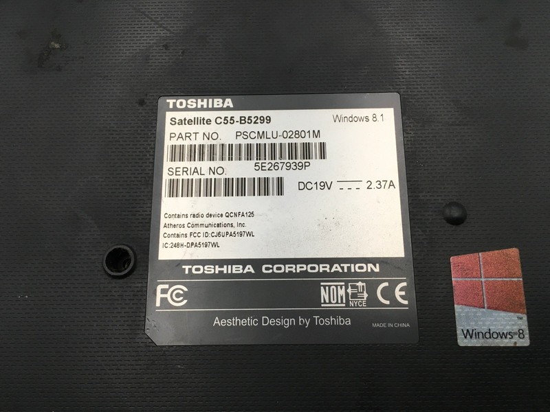 TOSHIBA SATELLITE C55 B5299 - BOOTS TO BIOS/BAD LCD - INTEL CELERON - 2GB - BB gallery