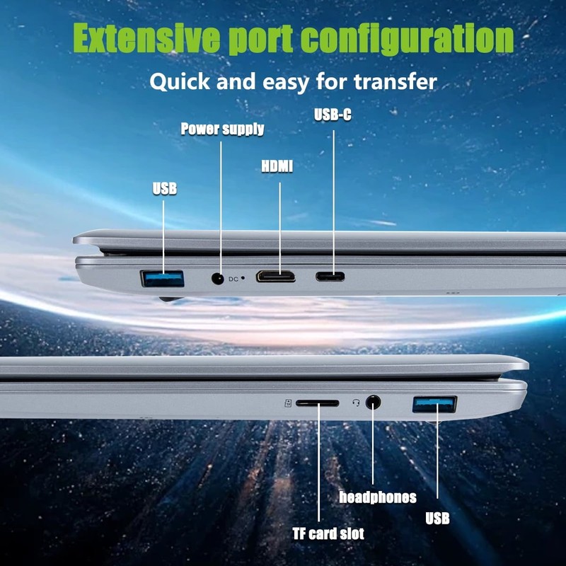 15.6''Laptop 8GB DDR4 512GB SSD, Quad-Core Intel Celeron Computer Windows 11 gallery