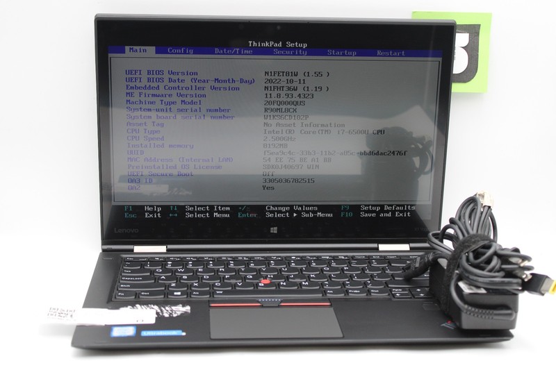 Lenovo ThinkPad X1 Yoga 2in1 Gen 1 i7-6500U 8GB RAM 256GB SSD No OS gallery
