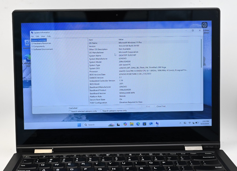 Lenovo ThinkPad Yoga L390 (2-in-1) i5-8365 1.60GHz 8GB RAM 128GB SSD Windows 11 gallery