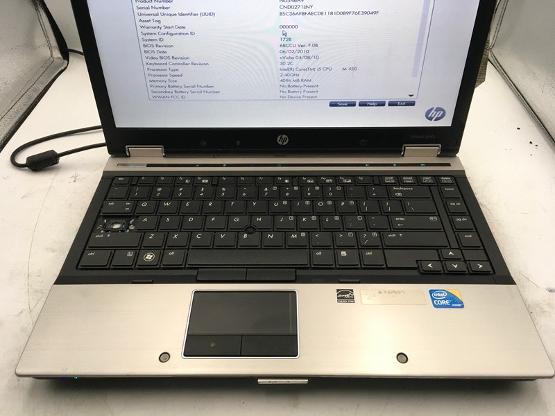 HP ELITEBOOK 8440P - BOOTS TO BIOS - INTEL I5 M450 - 4GB RAM - READ DESCRIP - BB gallery