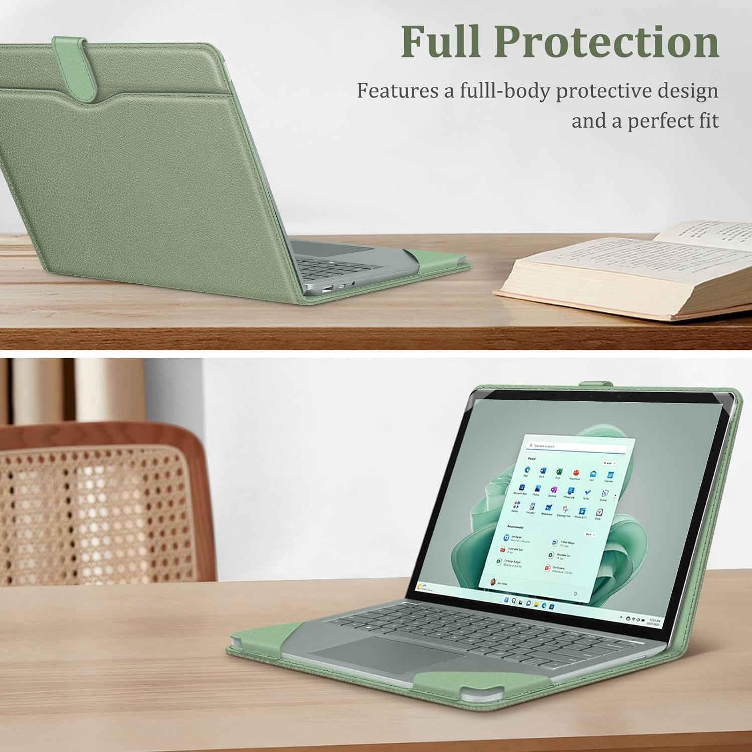 Sleeve for 13.8 Inch Microsoft Surface Laptop - Folio Book Cover with Pocket, Sa gallery