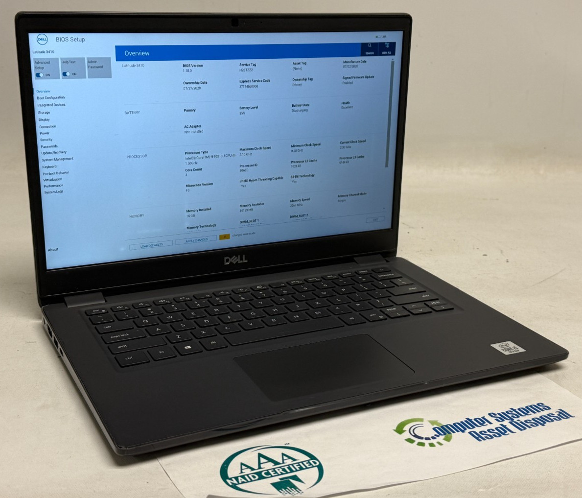 Dell Latitude 3410 14" (i5-10210u 1.60GHz - 16GB RAM - 256GB SSD - Win11Home) gallery