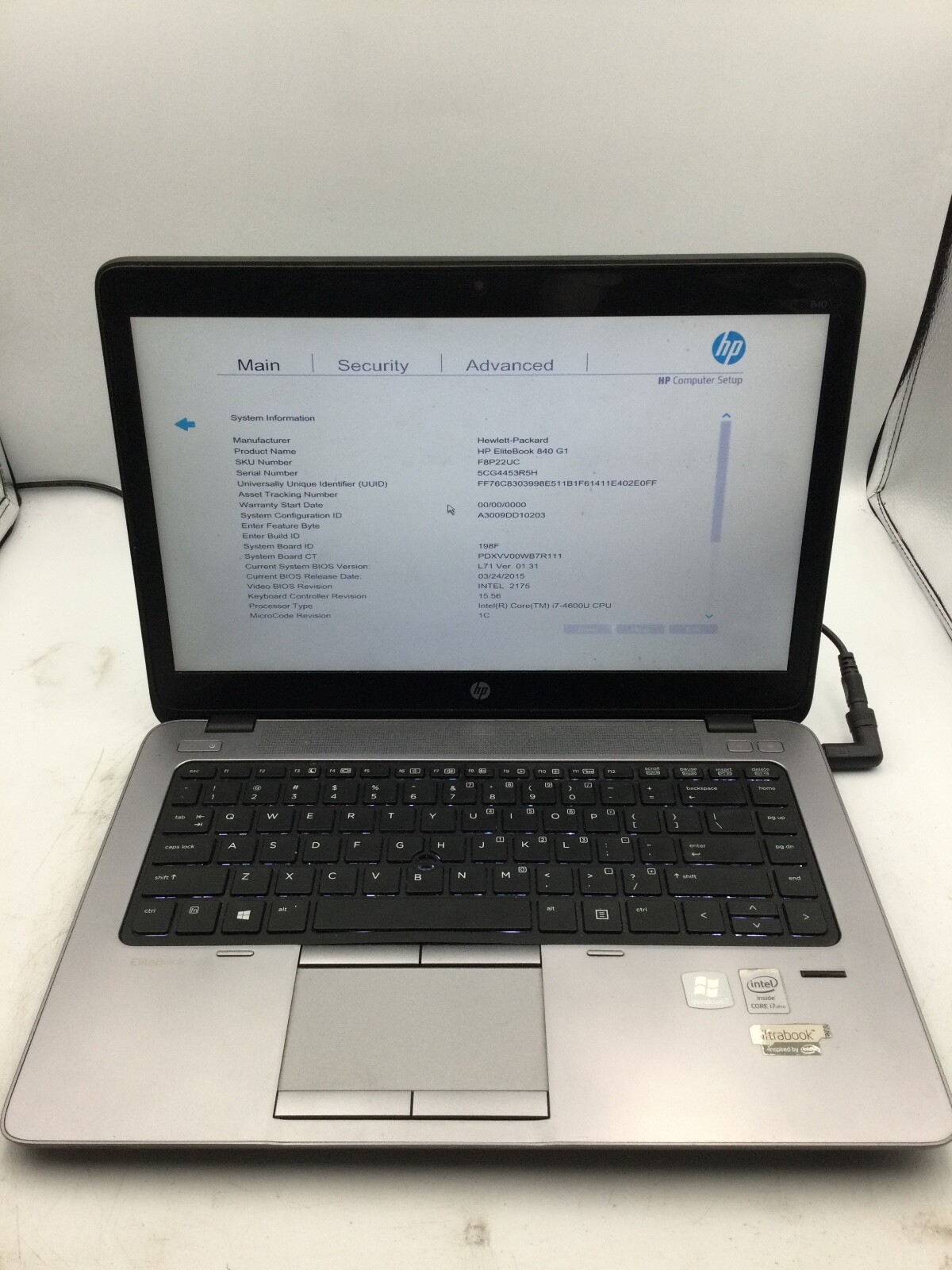 HP ELITEBOOK 640 G1 - BOOTS TO BIOS - INTEL I7 4600 - NO RAM - 14" -READ DESC-BB gallery
