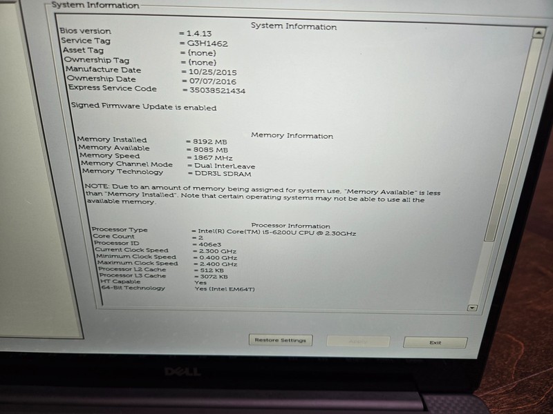 Dell XPS 9350 13" QHD+ Laptop core i5-6200U 2.30GHz 8 GB RAM VIDEO CARD ISSUE gallery