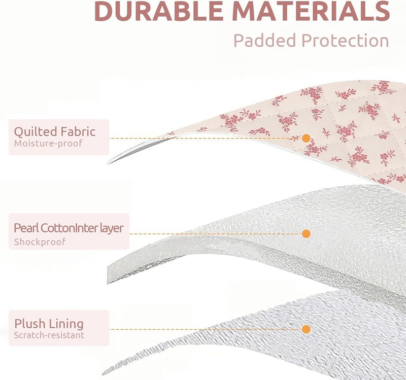 Puffy Laptop Sleeve 13 Inch Cute Quilted Laptop Protective Case Padded Floral gallery