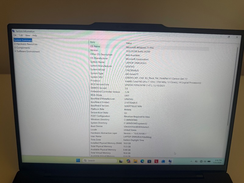 Lenovo ThinkPad X1 Carbon Gen 12 14" 21KC00A8US i7 1.7GHz 16GB 512GB WIN11 PRO gallery