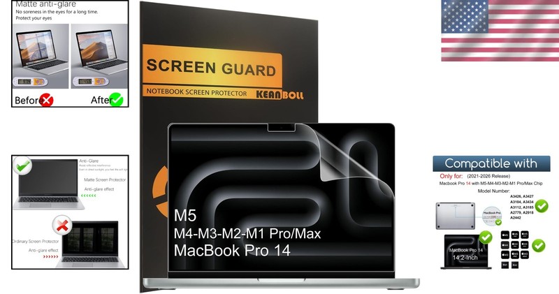2026 MacBook Pro 14” Screen Protector 3 Pack - Anti-Glare & Scratch Resistant gallery