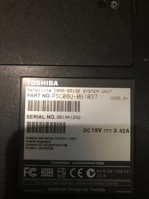 Toshiba Satellite C655-S5132 (4 GB RAM, Intel Celeron, 128 GB SSD, No OS) gallery
