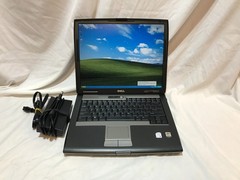 Dell Latitude Laptop D520 Duo Core 2GB 100HD Serial Windows XP Charger Vintage ]