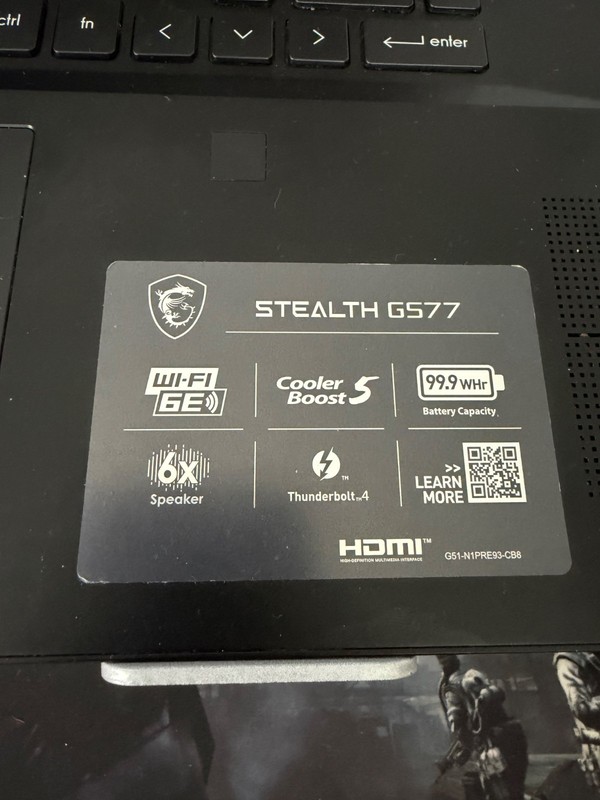 MSI Stealth GS77 17.3'' Core i7-12700H 16GB RAM 1TB SSD RTX3060 gallery