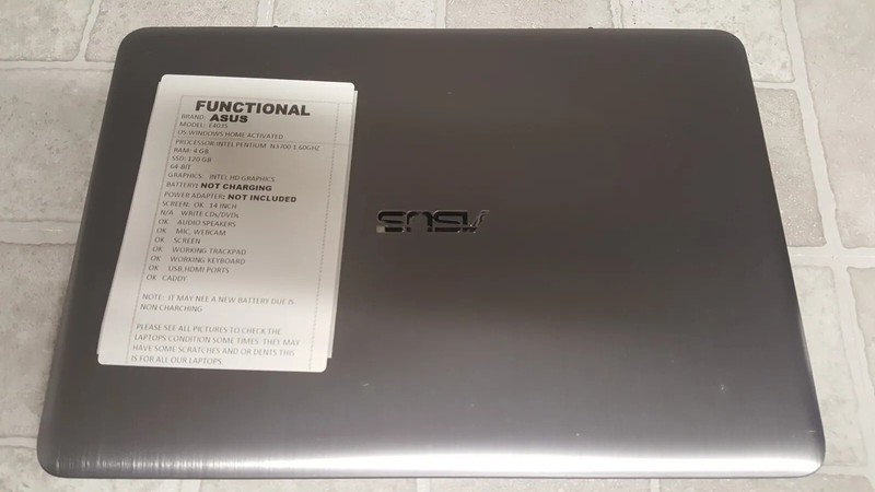 Asus E403S 14" Laptop Pentium N3700 @ 1.60 GHz BAD BATTERY/NO POWER ADAPTER gallery