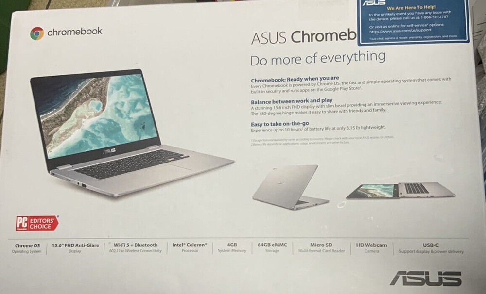 ASUS CHROMEBOOK Laptop C523NA 15.6" Full HD Display 64GB eMMC N3350 - SILVER