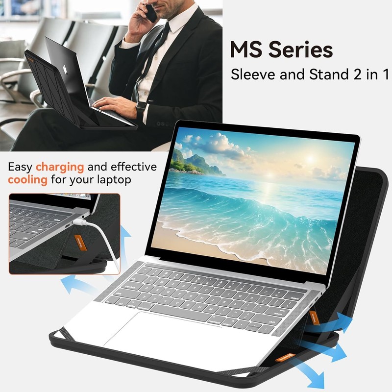MS47T Hard EVA Protective Sleeve Case with Stand for 14 inch HP Pavilion x360 2- gallery