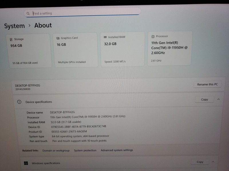 Lenovo P1 Gen 4 16" 4K Touch i9-11950H 2.60GHz/32GB/1TB NVMe RTX3080 #2 gallery