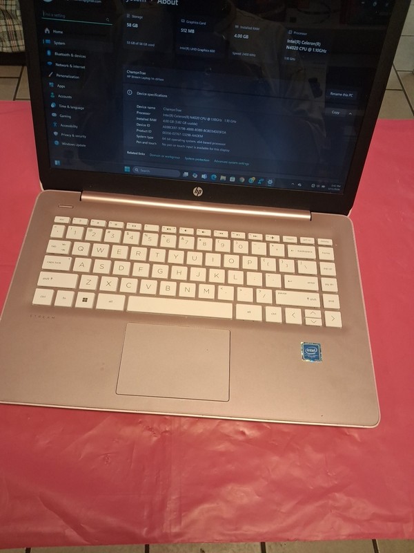 HP Stream 14-cb172wm 9VK98UA 14″ HD Laptop/N4000/4GB RAM/64GB SSD/Win 10, Pink gallery