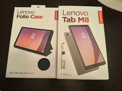 Used Lenovo Tab 8 2025 (4th Gen) and folio case.
