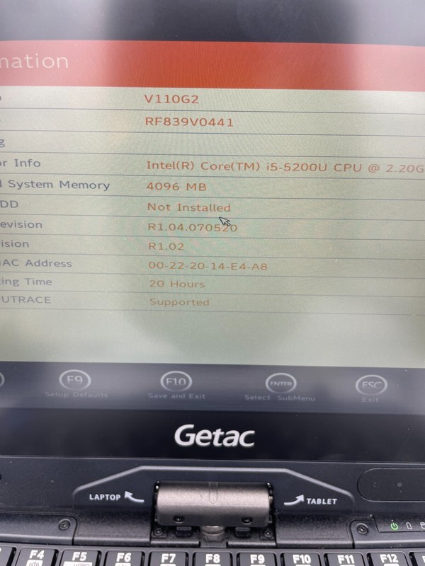 Getac V110G2 i5 2.20GHz 8Gb RAM Wi-Fi 1 Battery i5-5200U - ONLY 20 Low Hours gallery